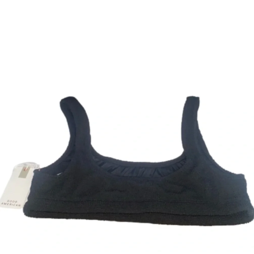 SOLD!!! Good American Always Fits Scoop Swim Bikini Top Ribbed Black - Picture 4 of 9